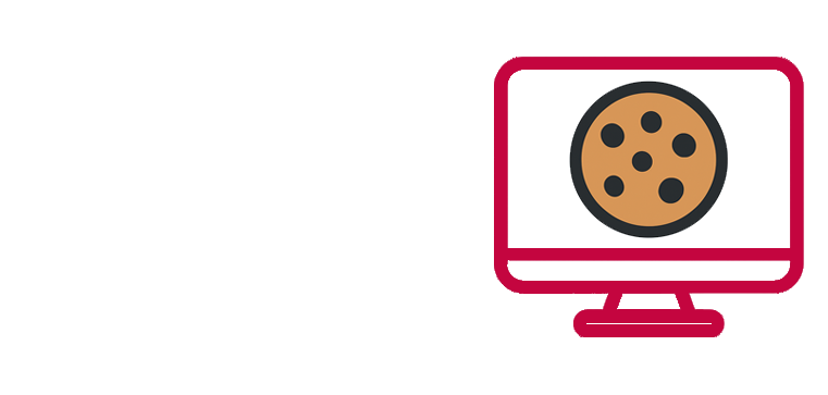 Cookie op computerscherm icoon voor websitecookies